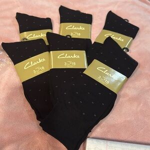 6pr NWT CLARKS Soft Bamboo Cotton Shoe Sz 8-12 Black Color Trouser Socks Z50